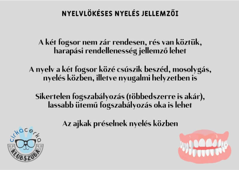 nyelvlökéses nyelés jellemzői